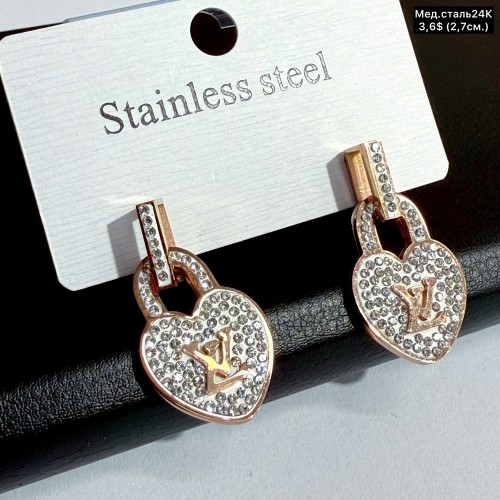 Сережки мед.сталь24К 10497 Застібка «цвяшки» (2,7см.)